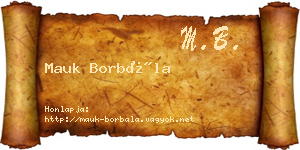 Mauk Borbála névjegykártya